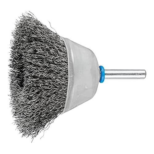 Image of PFERD 43298012 Cup Brush Untwisted TBU, Diameter 50 mm, Shaft Diameter 6 mm, Stainless Steel Wire Diameter 0.30, for Straight Grinders, Drills, Bending Shafts