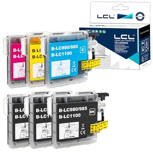 Image of LCL LC985 Ink Cartridge Replacement for Brother LC985 LC985BK LC985C LC985M LC985Y for MFC-495CW MFC-J410W DCP-J125 J315W J515W J140W MFC-J265W J410 J415W J220 (6Pack 3K CMY)