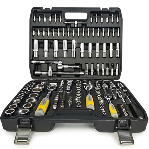 Image of CUBEWAY 172-Piece Socket Wrench Set & Ratchet Set - Professional Car Tool Kit for Mechanics, Full Socket Set with 1/4”, 3/8”, 1/2” Drive, Bits, Case for Auto Repair & DIY