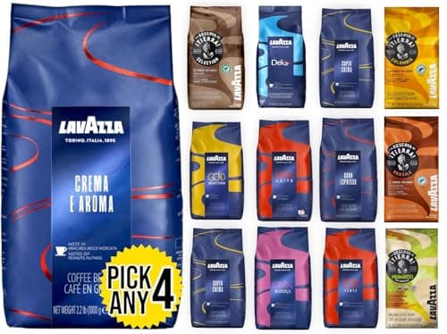 Image of Lavazza Coffee Beans Pick Any 4 from 9+ Flavours Inc. Gran Espresso, Crema E Aroma, Super Crema, Top Class, Decaf, Super Gusto, Gran Riserva and More. (Each Pack 1000g)