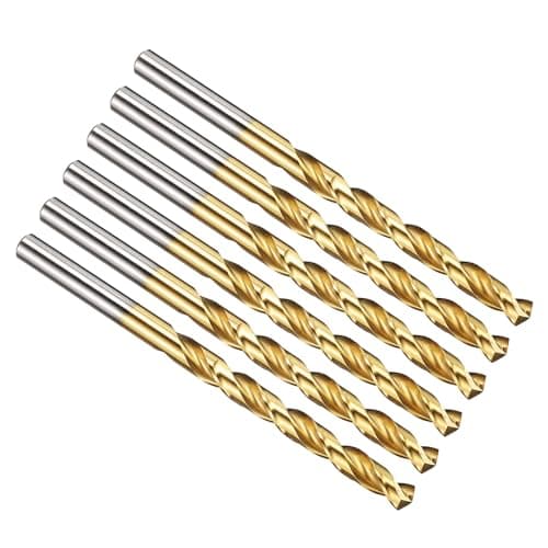 Image of PATIKIL 6mm Drill Bit, M42 8% Cobalt High-Speed Steel Jobber Straight Shank 135° Titanium Nitride (TiN) Coated for Hard Metal Stainless Steel - 6 Pack