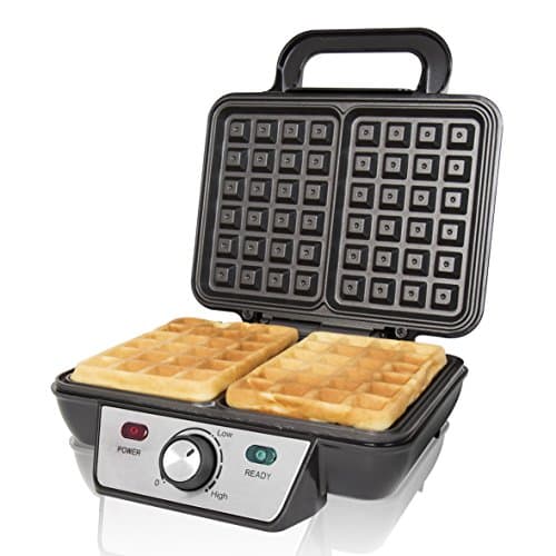 Image of Quest 35950 Two Slice Deep Fill Waffle Maker/Non-Stick Hot Plates/Adjustable Temperature/Stainless Steel with Cool Touch Handle / 1000W