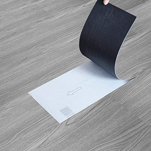 Image of 5m² Self Adhesive Vinyl Flooring, Floor Planks with Wood Effect, 36pcs Waterproof PVC Floor Tiles for Bathroom Kitchen and All Flat Floor, Stick On Floor Tiles, 91.5x15.2cm (Washed-Grey)