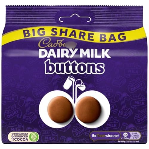 Image of Giant Buttons Pouch 175g - Delicious Giant Milk Chocolate Buttons - Perfect for Sharing With Friends & Family