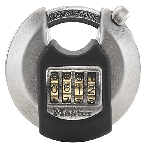 Image of MASTER LOCK Heavy Duty Combination Padlock, Security Level 8/10, Combination, Outdoor, Stainless Steel, Weatherproof