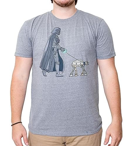 Image of STAR WARS Darth Vader at-at Walker Graphic Adult T-Shirt, Heather, XXL