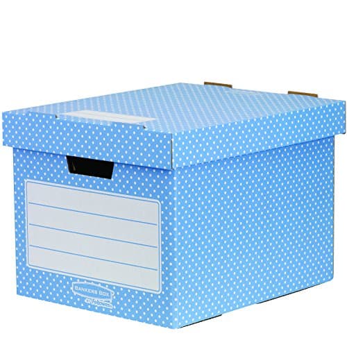 Image of Bankers Storage Box - Blue/White (Pack of 4)