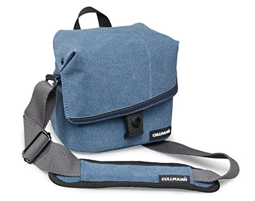 Image of CULLMANN - 98186 - MADRID TWO Vario 400 canvas blue Camera bag with shoulder strap for CSC cameras with attached lens - Inner Dimensions: 150x135x95mm