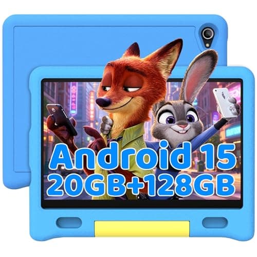 Image of Whitedeer Kids Tablet 10 Inch, Android 15 Tablet for Kids|20GB+128GB+1TB Expand|Octa-Core|Face ID & Parental Control | 5000mAh & Fast Charging|5MP+8MP|WiFi 6|BT 5.3|Dual Speakers|Protective Case,Blue
