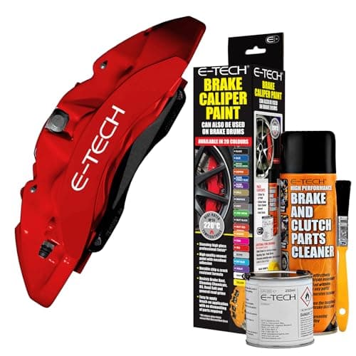 Image of E-TECH Red Brake Caliper/Drum Paint - EBCP-R - Complete Kit Inc Paint/Cleaner & Brush
