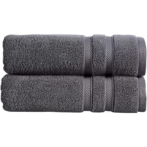 Image of Christy Chroma Bath Towels | Set of 2 | Highly Absorbent Heavyweight 675GSM | Bold and Bright | Soft Velvety Smooth Bathroom Shower Towels | 100% Cotton | Sustainably Made | Ash Grey