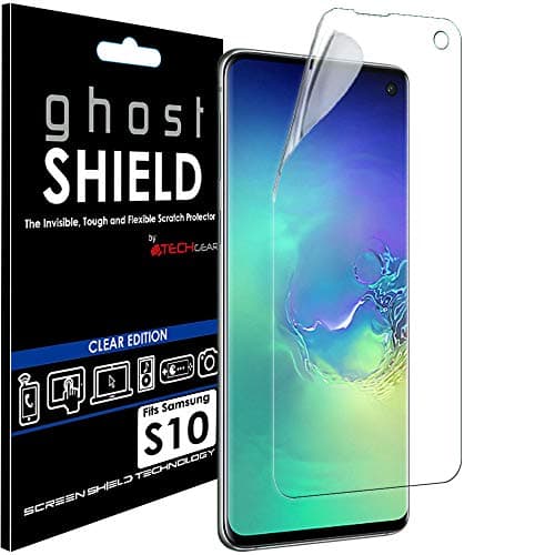 Image of TECHGEAR Screen Protector fits Samsung Galaxy S10 [ghostSHIELD Edition] Genuine Reinforced TPU film Screen Protector Guard Covers [FULL Screen Coverage] Curved Screen Area (NOT for S10e, S10+)