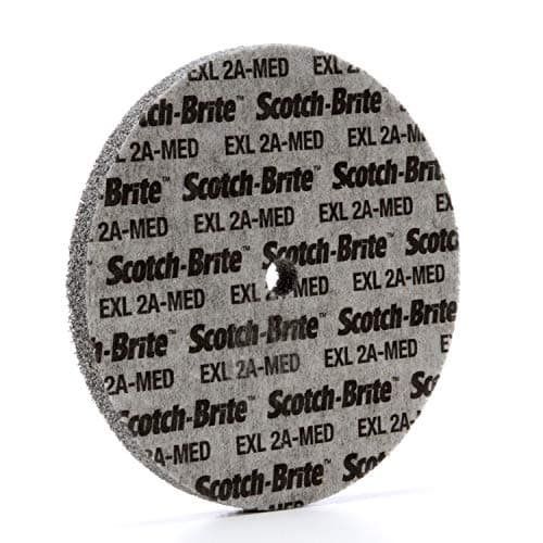 Image of Scotch-Brite(TM) EXL Unitized Wheel, Aluminum Oxide, 4500 rpm, 6 Diameter, 1/2 Arbor, 2A Medium Grit (Pack of 4)