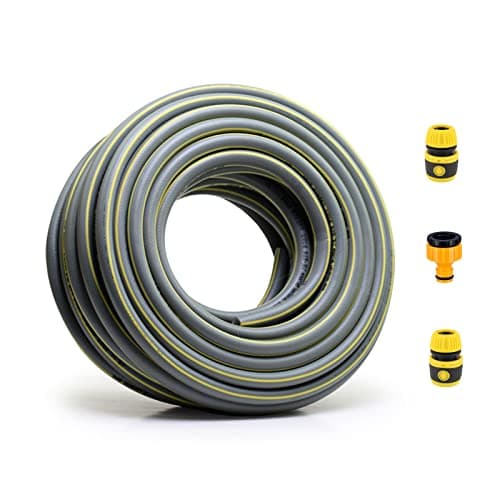 Image of Topways Garden Hose Pipe, 10M/33Ft 1/2" Anti-Kink 4 Layers Thicker Reinforced Explosion Proof Outdoor Water Pipes Including 2 in 1 Faucet Adapter, Hose End Quick Connector