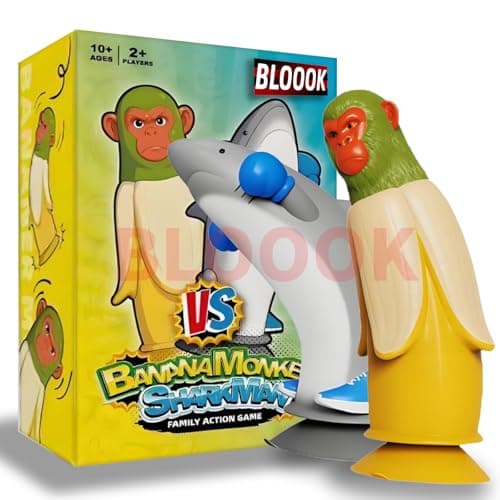 Image of BLOOOK Monkey & Shark - Fun Party Games | Super Flip Challenge | Family Games for Adults Teenagers Kids Couples Groups | Board Game Nights | Christmas Games for Families