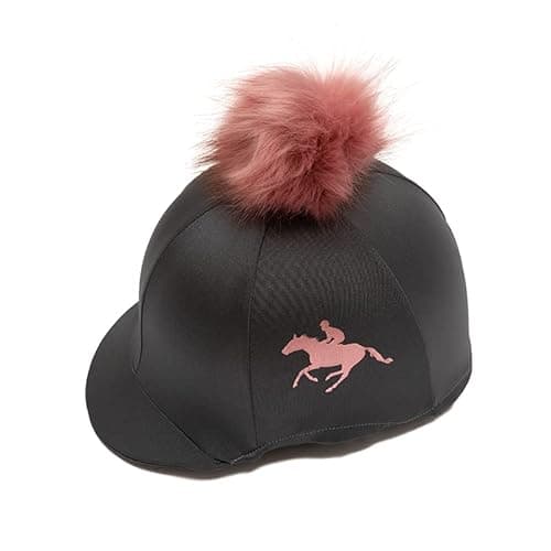 Image of Luvponies Horse and Rider Silhouette Personalised Riding Hat Cover