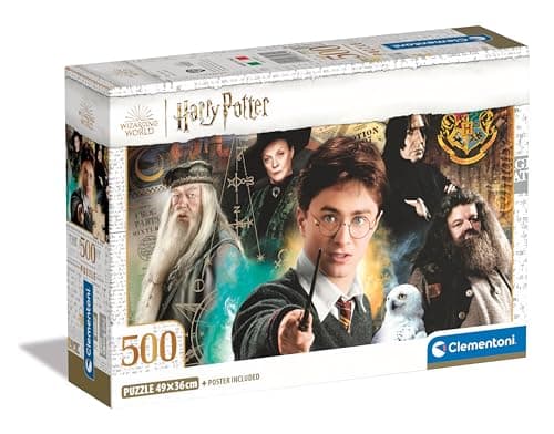 Image of Clementoni Jigsaw Puzzle Harry Potter 500 Pieces - Poster Included, Puzzle For Adults 14-99 Years, Gift For Men/Women, Hogwarts, Made In Italy, 35534