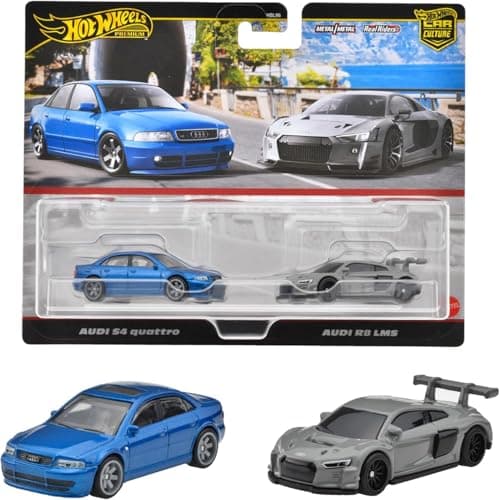 Image of Hot Wheels - Premium Car Culture - Real Riders (Audi 54 Quattro & Audi R8 LMS) /Toys
