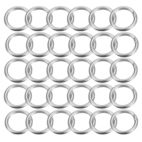 Image of 30 PCS 20mm(0.79") Outer Dia 3MM(0.12") Thickness Welded O-Rings Multi-Purpose 304 Stainless Steel O Rings Smooth Strapping Welded Round Rings for Hardware Bags Ring Hand DIY Accessories and Dog Leas