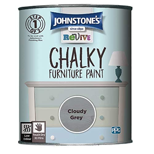 Image of Johnstone's 423261 Chalky Furniture Paint Cloudy Grey 0.75 L
