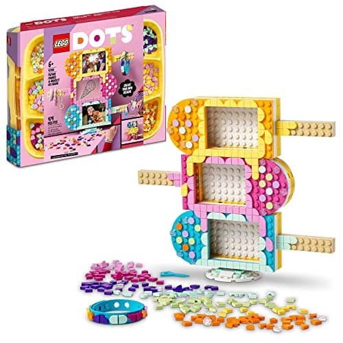 Image of LEGO DOTS Ice Cream Picture Frames & Bracelet 41956 Craft Building Toy Set for Girls, Boys, and Kids Ages 6+; Customizable Holder Kit for Photos or Jewelry (474 Pieces)