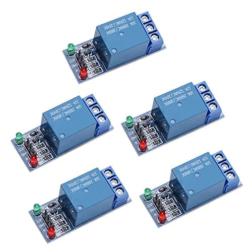 Image of VooGenzek 5 PCS 5V KF301 1-Channel Relay Module Board Shield Low Level Trigger for PIC AVR DSP ARM MCU Compatible with Arduino, with LED Indicator