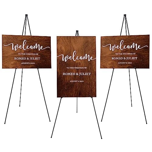 Image of ARTASY 63" Easel Stand for Wedding Signs, Posters, Portable Artist Easel for Painting Canvas, Tripod for Home and Office, Supports 5 lbs-Black 1/Pack