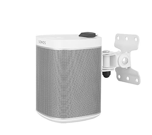 Image of Allcam WSP1W play1 wall mount bracket for Sonos Play1 speaker w/tilt and swivel in White