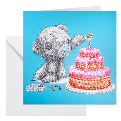 Image of CRYSTAL ART Happy Birthday Tatty Teddy Card 18x18cm