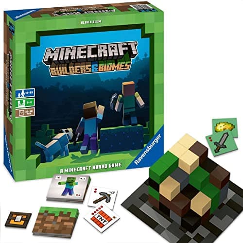 Image of Ravensburger Minecraft Builders & Biomes Strategy Board Game for Kids & Adults Age 10 Years Up (Base Game) - 2 to 4 Players - Gifts for Boys and Girls