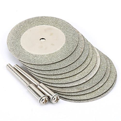 Image of Dophee 10PCS 40mm Diamond Cutting Off Discs Wheel Rotary Tool with 2 Mandrel Arbor Set for Metal Glass Ceramics Porcelain Gem Stones