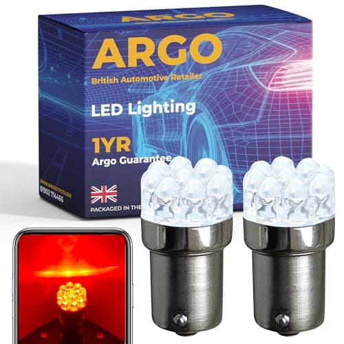 Image of Argo 24v 1156 382 P21w Red Led Stop Brake Tail Light Bulbs Halogen Upgrade Xenon Bright Ba15s HGV Lorry Truck Front Rear Headlight Fog Light Lamp Bulbs
