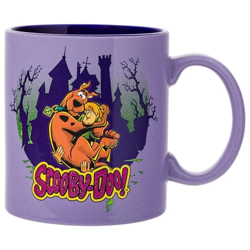 Image of Silver Buffalo Scooby-Doo Glitter Ceramic Mug Featuring Scooby-Doo and Shaggy, 20 Ounces