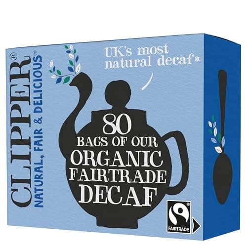 Image of Clipper Organic Everyday Decaf Tea Bags | Natural, Unbleached, Plant-Based Biodegradable & Non GM Black Tea Bags | | Eco Conscious, Organically Grown & Fair Trade Tea (80 Teabags) (Pack of 4)