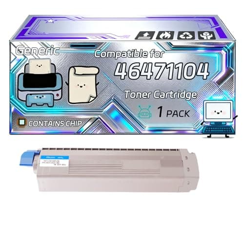 Image of 46471104 46471103 46471102 46471101 Toner Cartridge Compatible for Okidata OKI C833dn C833n C843dn C823dn Printers, With Chip, 8000 Pages, Vibrant Colours (1 Pack Cyan)