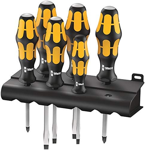 Image of Wera 932/6 Kraftform Chiseldriver screwdriver set and rack, Phillips/Slotted, 6pc, 05018282001, Silver