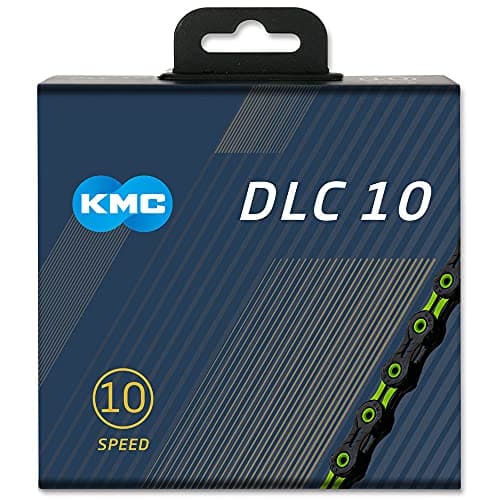 Image of KMC DLC 10 Speed Chain, Black/Green, 116 Links