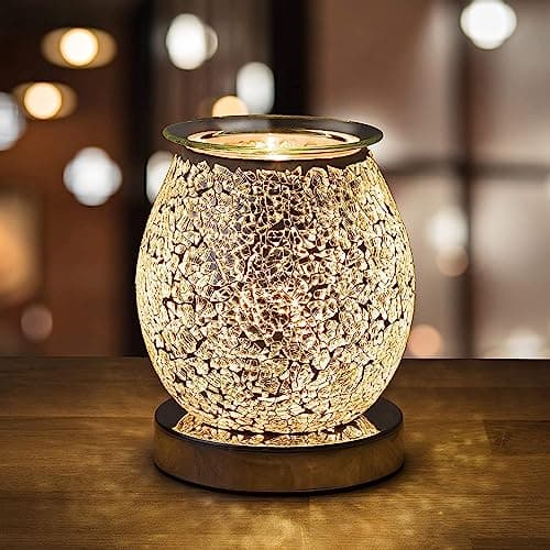 Image of Stunning Electric Oil Burner, Wax Melt Burners for Wax Melts Scented (on/off switch) - Now with LED light & Hot Plate as per UK Safety Standards - Wax Warmer use with Wax Melts, essential oils