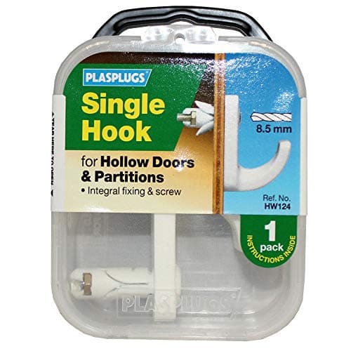 Image of Plasplug HW124 Single Hook - White