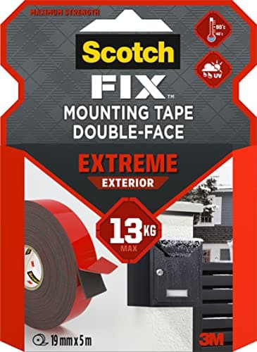 Image of Scotch 40021950 Double Sided Mounting Tape in Grey - Extremely Strong Hold - Suitable for Outdoor Use - 19mm x 5m