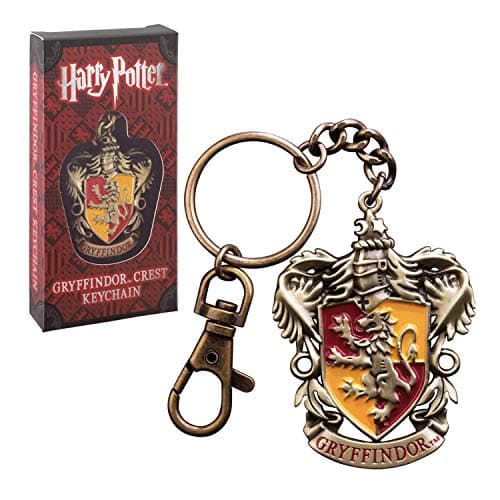 Image of The Noble Collection Harry Potter Gryffindor Crest Keychain - 2in (4.5cm) Hand-enamelled Gryffindor House Keychain - Harry Potter Film Set Movie Props Gifts Merchandise NN7673 Black S