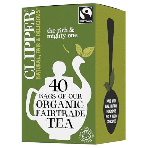 Image of Clipper Fairtrade Organic Everyday 40 Unbleached, Plastic-Free Tea Bags (Pack of 2)
