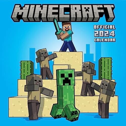 Image of Minecraft 2024 Calendar, Month To View Square Wall Calendar, Official Product