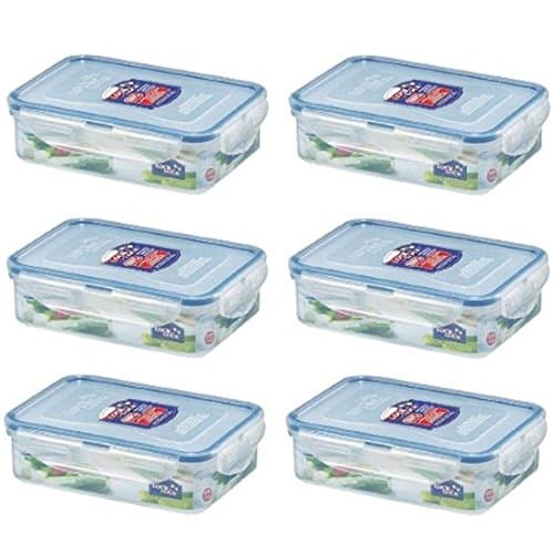 Image of 6 X Lock & Lock Food Storage 550ml Rectangular Box HPL815