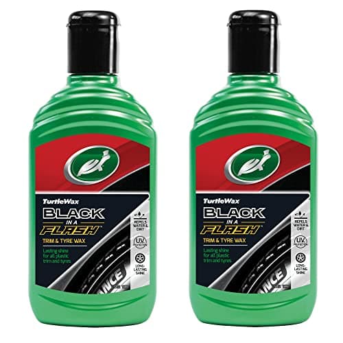 Image of Turtle Wax 52812 Black In A Flash Restorer For Exterior Plastic & Tyres 2 X 300ml