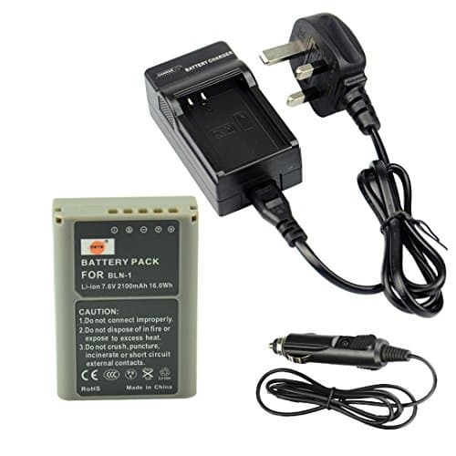 Image of DSTE BLN-1 Replacement Li-ion Battery + Charger DC133U Compatible for Olympus BLN1, BCN-1 and Olympus OM-D E-M1, OM-D E-M5, PEN E-P5 Cameras