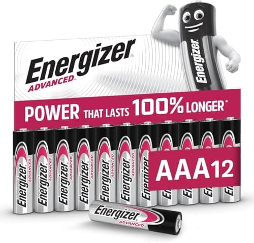 Image of Energizer Advanced - AAA Batteries (Pack of 12) - 1.5 V Alkaline Batteries - Powerful and Durable - Made in the EU - 100% Plastic-Free Packaging - 10 Years Shelf Life [Exclusive to Amazon]