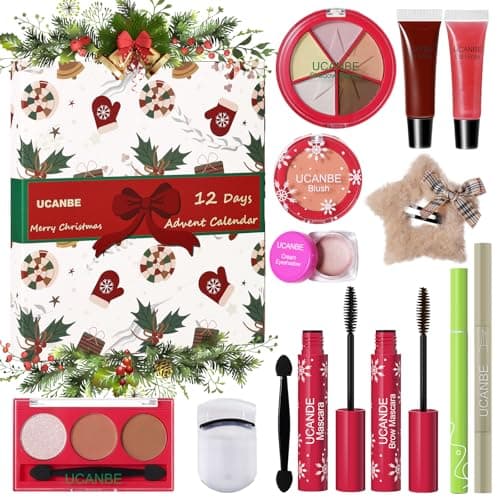 Image of UCANBE Makeup Advent 2025, 12 Days Christmas Countdown Calendar Surprise Gift Kit, Festival Holiday Xmas Cosmetic Starter Makeup Set with 12 Beauty Boxes for Teens Girls Women