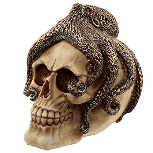 Image of HoitoDeals 1Pcs Stylish Bronze Octopus Skull Ornament For Home Decoration Novelty Gift Accessories