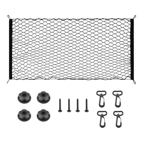Image of Cargo Net, 110 * 60 Nylon Cargo Net for van, Adjustable Elastic Car Boot Net, Single-layer Luggage Fixed Organizer Car Storage Nets for Car Interior Roof Storage Luggage Rear Boots